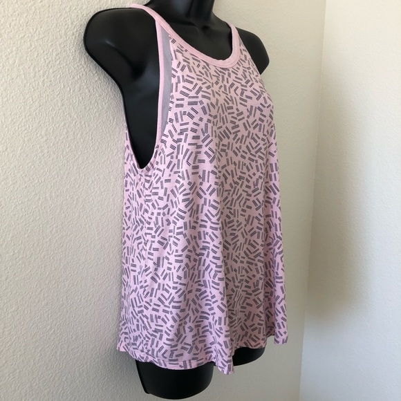 DKNY Swing Tank Top Light Baby Pink/Black 80’s 90's Style Print Size S - Picture 3 of 11
